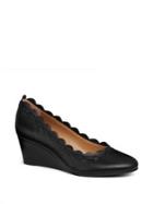 Jack Rogers Thea Scalloped Leather Wedge Pumps