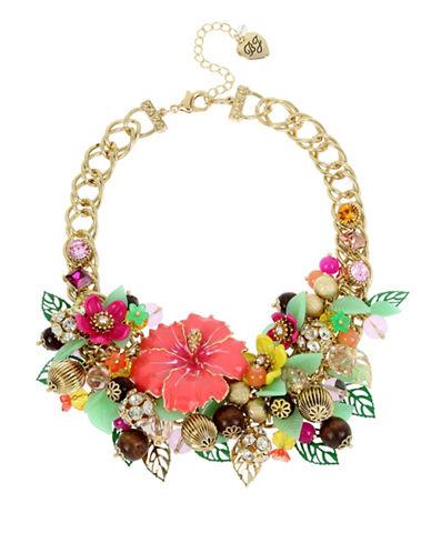 Betsey Johnson Tropical Punch Flower Beaded Necklace