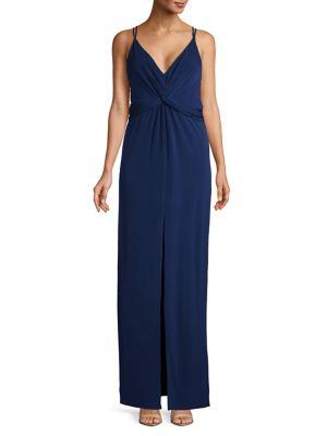 H Halston Spaghetti Strap V-neck Dress