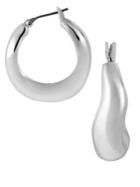 Robert Lee Morris Silvertone Sculptural Hoop Earrings