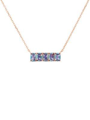 Lord & Taylor Crystal Pendant Cable Chain Necklace