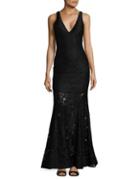 Betsy & Adam Embroidered Lace Gown