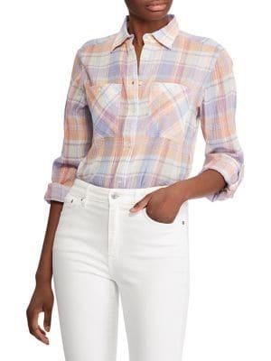 Lauren Ralph Lauren Plaid Roll-tab Button-down Shirt