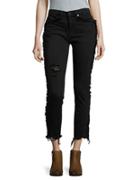 Blanknyc Fringed Cropped Jeans