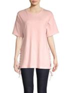 Caara Lace-up Hem Cotton Tee