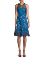 Elie Tahari Litsa Embroidery Feather A-line Dress