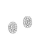 Lord & Taylor Diamond And 14k White Gold Oval Stud Earrings