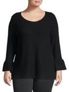 Lord & Taylor Plus Plus Bell Sleeve Top