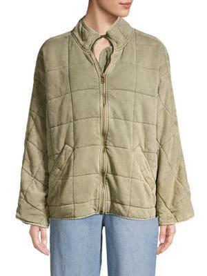 Free People Quilted Wide-sleeve Jacket