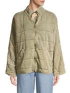 Free People Quilted Wide-sleeve Jacket