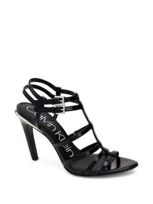 Calvin Klein Gili T-strap Leather Sandals