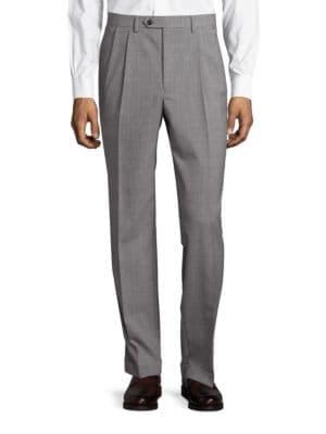 Lauren Ralph Lauren Pleated Houndstooth Wool Pants