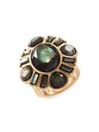 Lucky Brand Dark Magic Black Mother-of-pearl Statement Ring