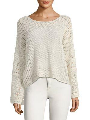 1.state Bell-sleeve Pointelle Sweater