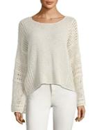 1.state Bell-sleeve Pointelle Sweater