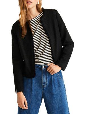 Mango Textured Open-front Jacket