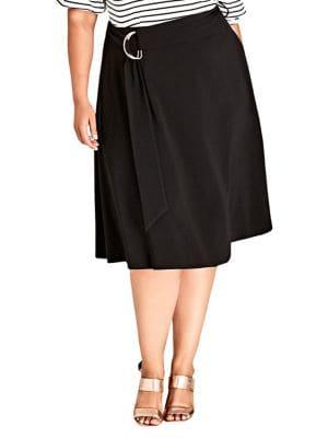 City Chic Plus Joyful A-line Swing Skirt