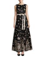 Tahari Arthur S. Levine Embroidered Floral Gown