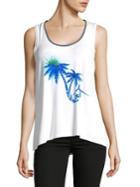 T Tahari Topical Surf Graphic Tank