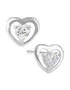 Lord & Taylor Sterling Silver Heart Stud Earrings