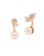 Kenneth Cole New York Knots And Pearls Faux Pearl And Crystal Front Back Earrings