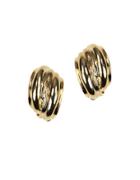 Anne Klein Goldtone Clip Button Earrings