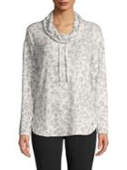 Calvin Klein Performance Cowl-neck Leopard-print Drawstring Sweatshirt