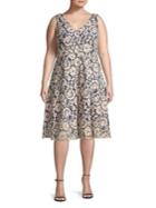 Vince Camuto Plus Floral Lace A-line Dress
