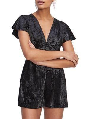 Miss Selfridge V-neck Velvet Romper