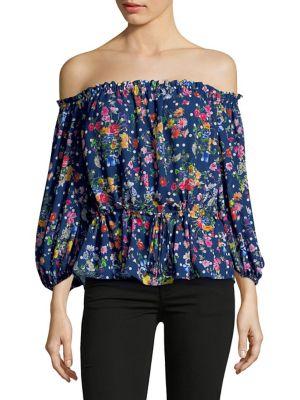 Design Lab Lord & Taylor Off-the-shoulder Floral Top