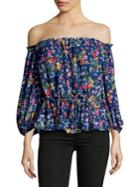 Design Lab Lord & Taylor Off-the-shoulder Floral Top