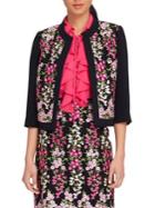 Tahari Arthur S. Levine Petite Floral Embroidered Open Front Jacket