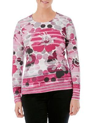 Olsen Pano Flower Cotton Tee