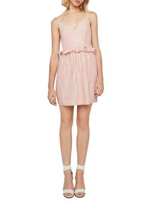 Bcbgeneration Sleeveless Ruffle-trimmed Cotton Dress