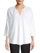 Core Splitneck Frayed-edge Top
