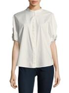 Vero Moda Short-sleeve Cotton Button-down Shirt