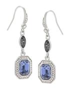 Carolee Silvertone Blue Crystal Drop Earrings