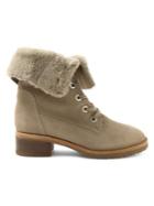 Kensie Kylin-a Faux Fur-lined Suede Combat Boots