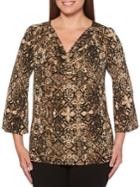 Rafaella Printed V-neck Top