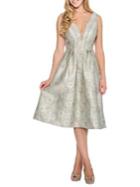 Decode 1.8 Pleated Brocade Midi Dress