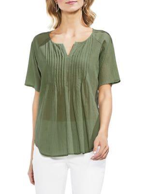 Vince Camuto Zen Bloom Raglan-sleeve Pleated Blouse