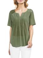 Vince Camuto Zen Bloom Raglan-sleeve Pleated Blouse