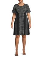 Michael Kors Plus Dot-print A-line Dress