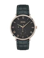 Hugo Boss William Ultra Slim Leather-strap Watch