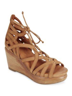 Gentle Souls By Kenneth Cole Joy Nubuck Leather Platform Wedge Sandals