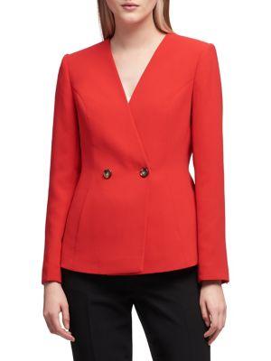 Donna Karan Two Button Cross Blazer