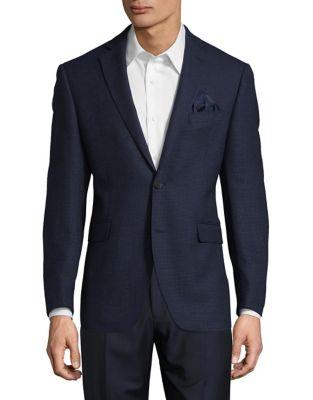 Black Brown Slim-fit Textured Blazer