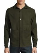 Hans Kjobenhavn Button Front Wool Blend Shirt