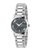 Gucci G-timeless Stainless Steel Bracelet Watch/anthracite