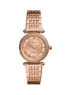 Fossil Lyric Stainless Steel & Crystal Bracelet 3-hand Watch